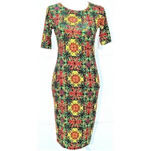 LulaRoe Julia Dress Size XS Extra Small Multi Color Floral New With Tags